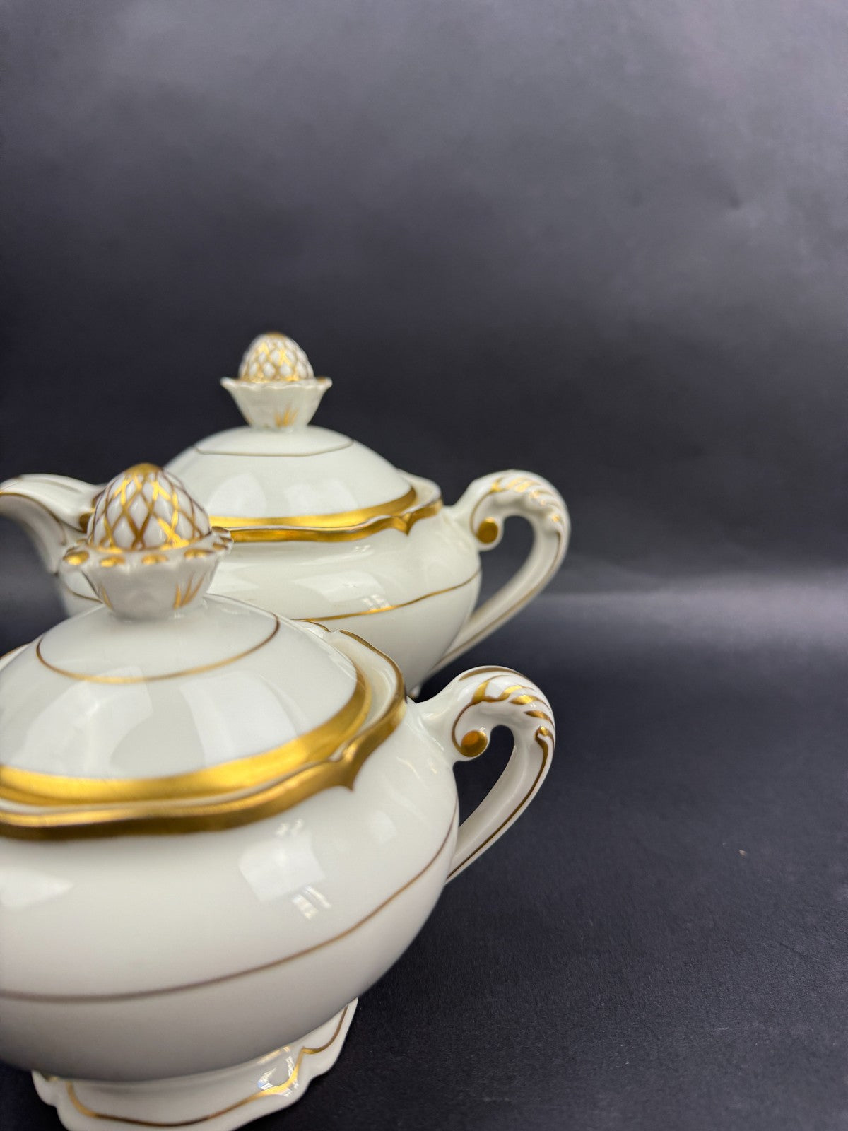 Service à thé individuel – Ancienne Fabrique Royale de Limoges Rehauts d’or fin