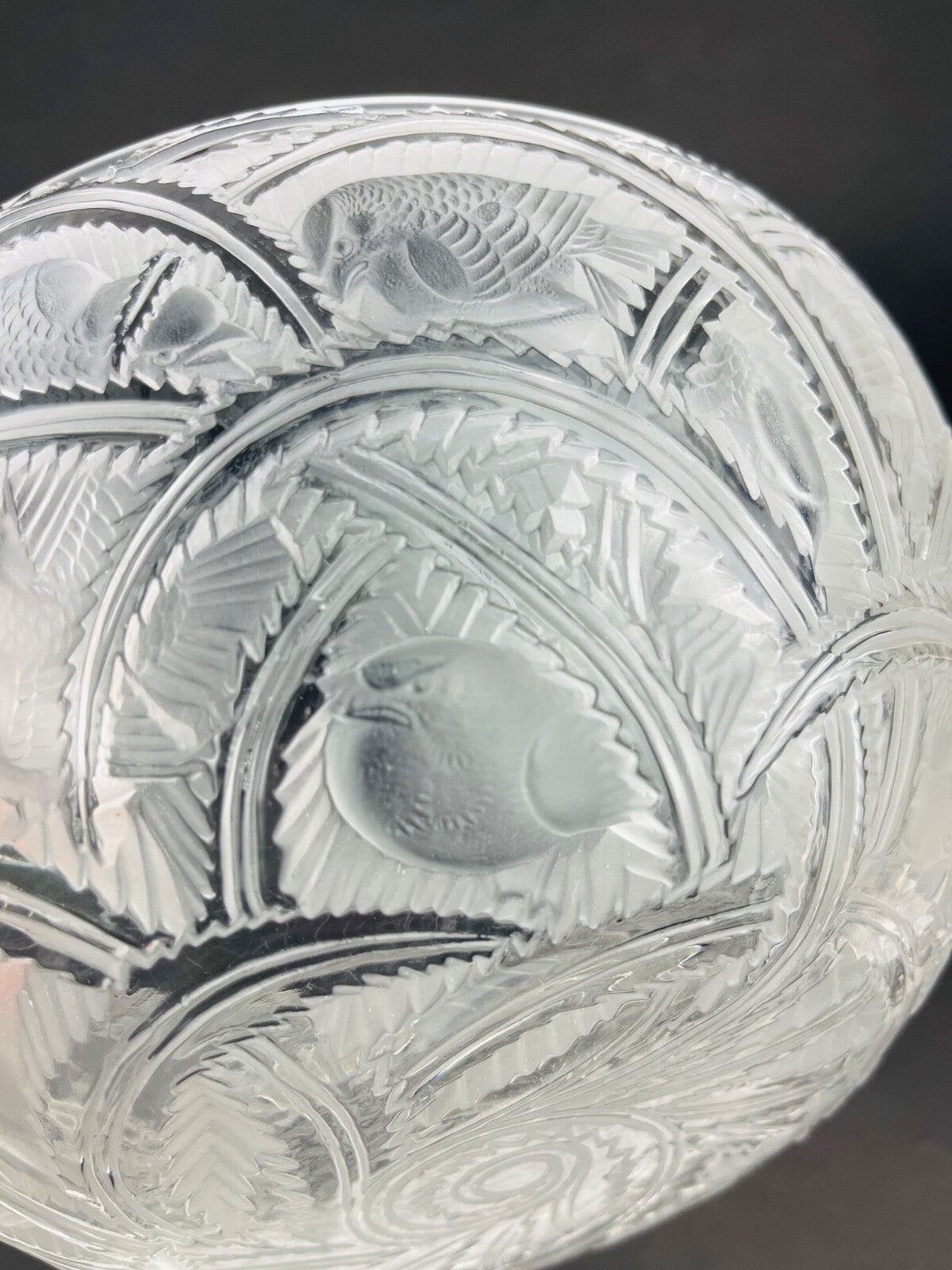 Coupe En Cristal Lalique Modèle Pinsons