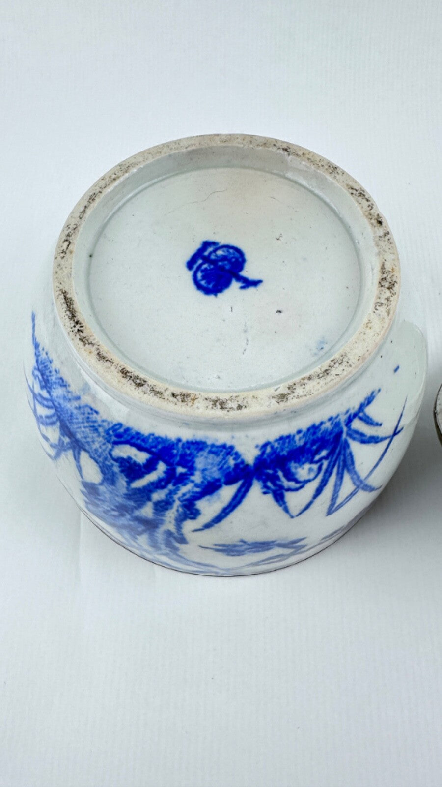 Pot couvert bleu et blanc Chine 18ème