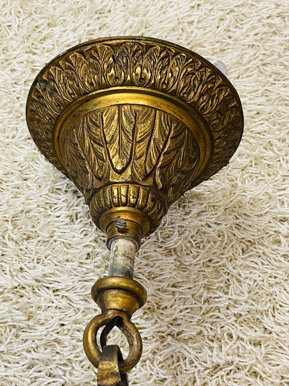 Ancienne lanterne en bronze et cristal taillé n°2