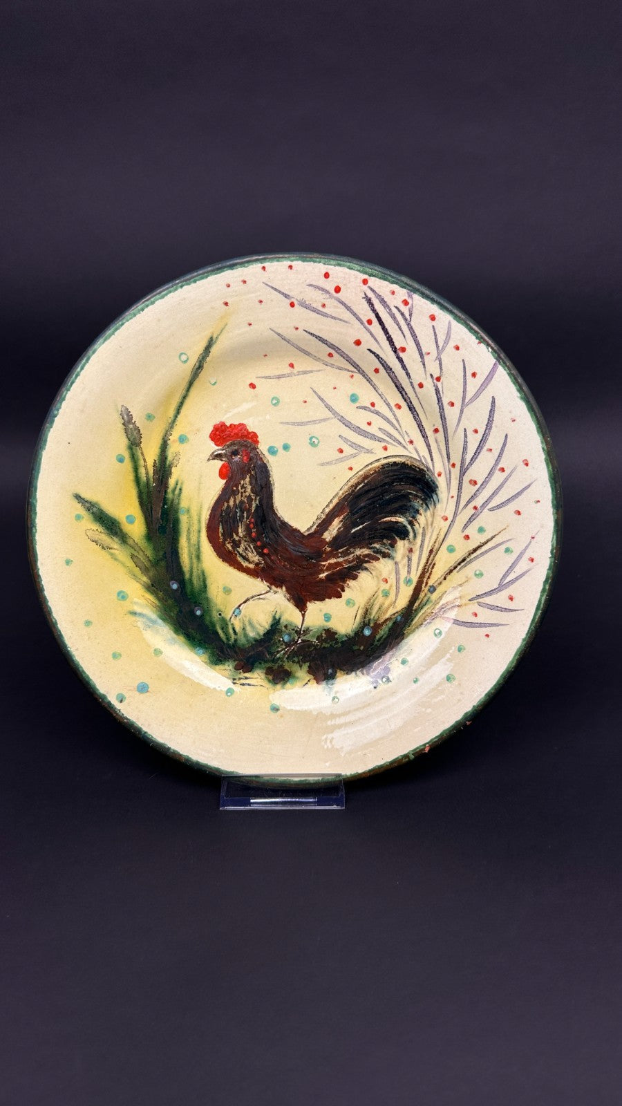 Service de table signé Costa Diaz – faïence catalane à décor d’oiseaux – 1950