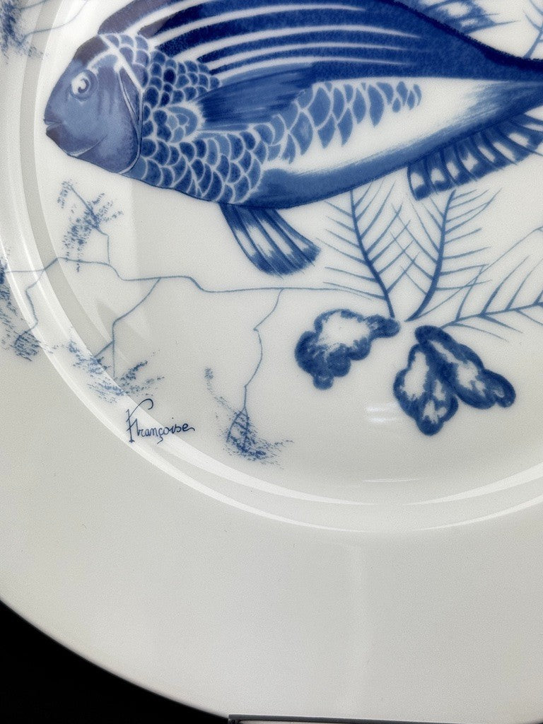Service de 6 assiettes plates à Poissons stylisés – Jammet Seignolles
