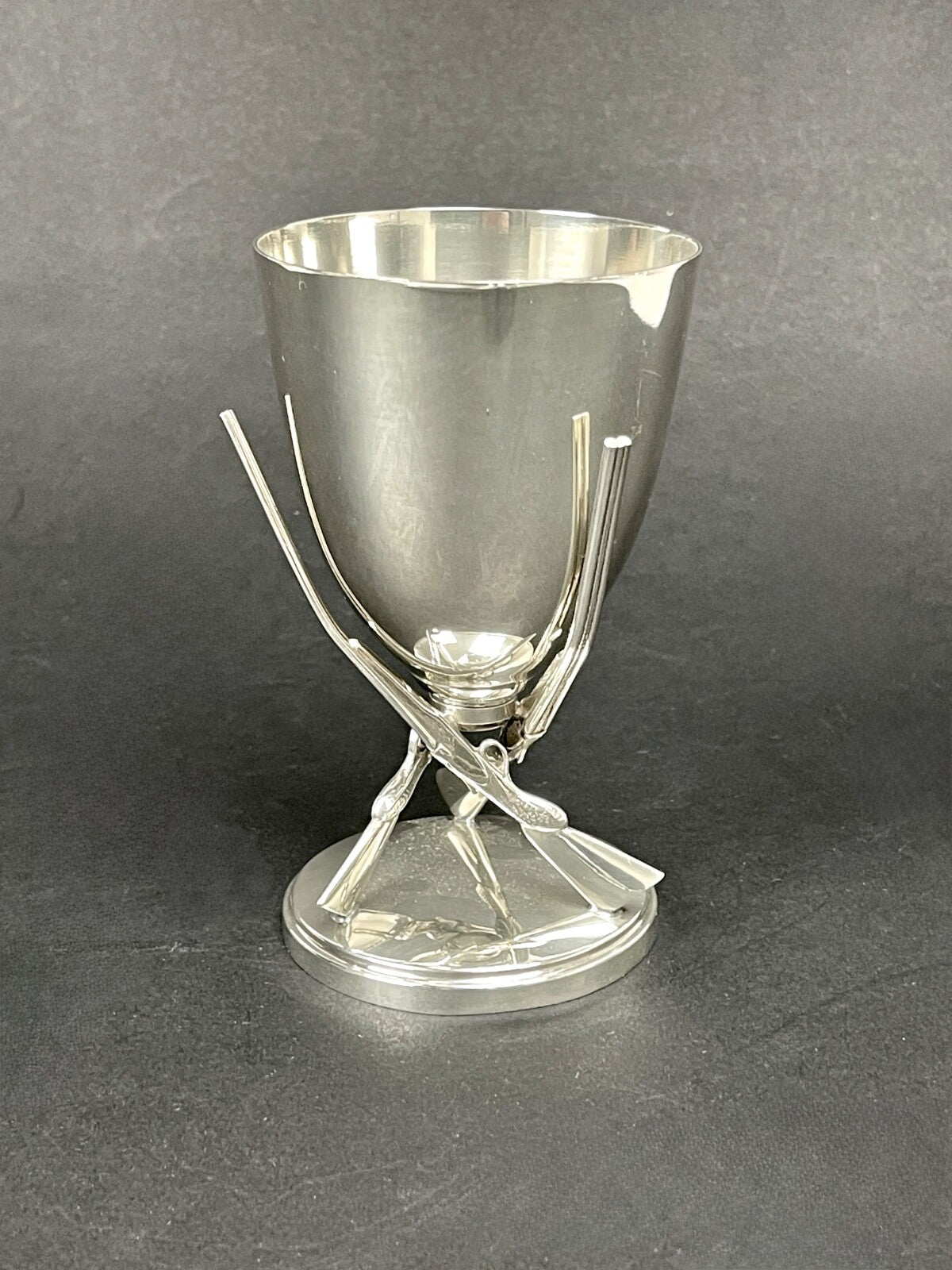 Trophée De Chasse En Métal Argenté, Coupe De Chasse