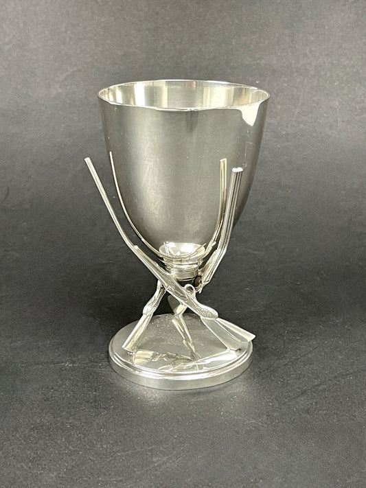 Trophée De Chasse En Métal Argenté, Coupe De Chasse
