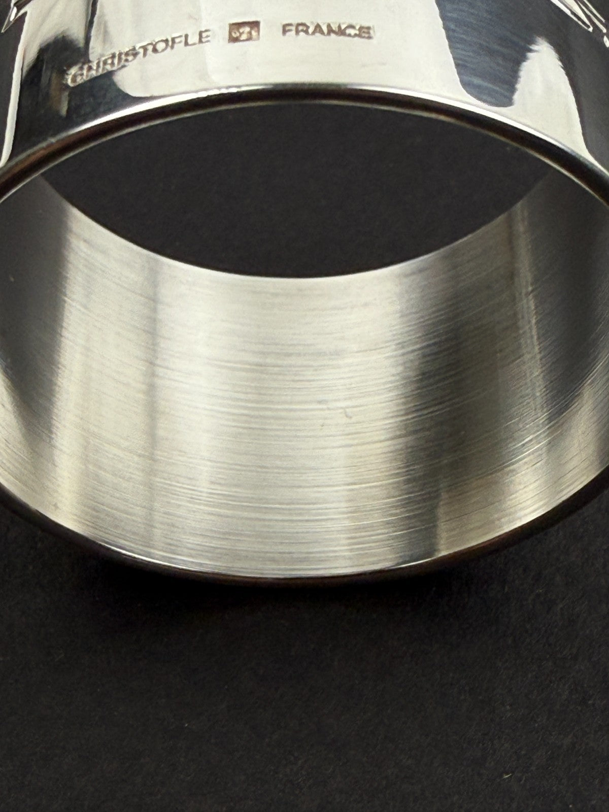 CHRISTOFLE - Rond de serviette en métal argenté - Modèle Marly