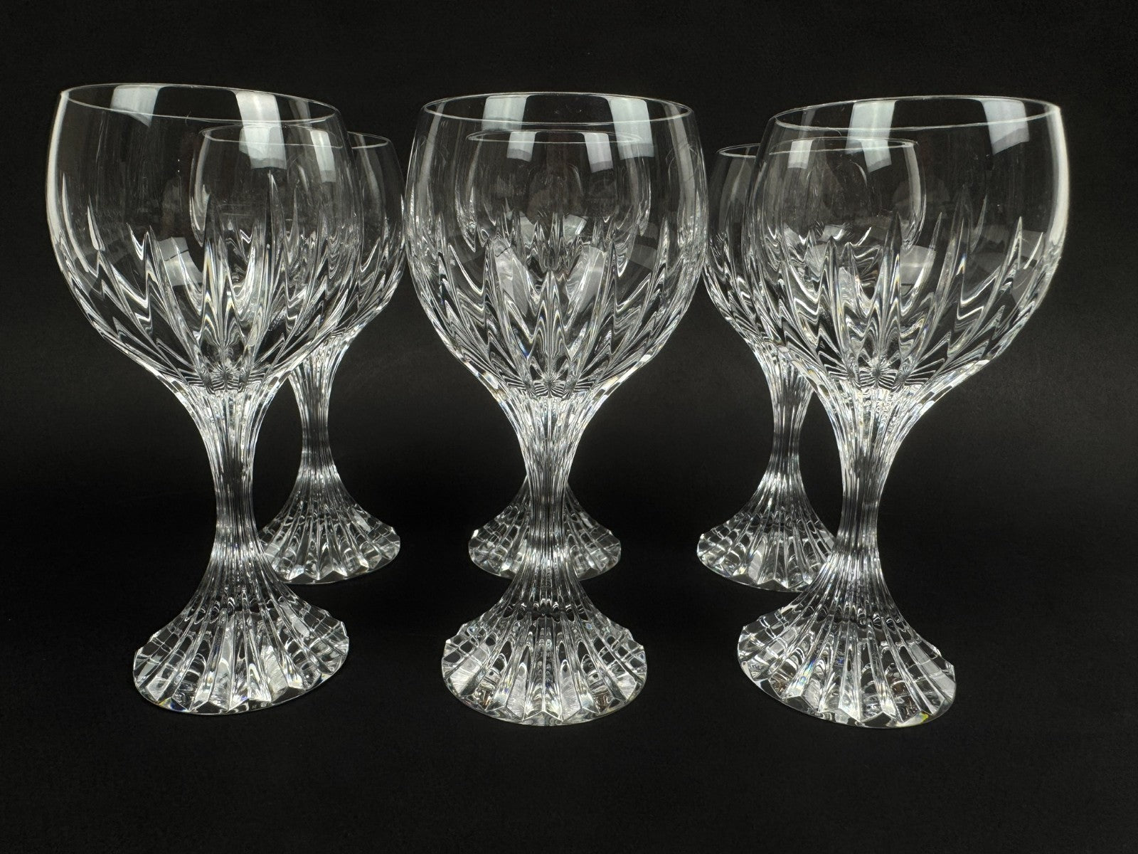 Série de 6 verres à vin blanc Masséna de Baccarat état neuf !