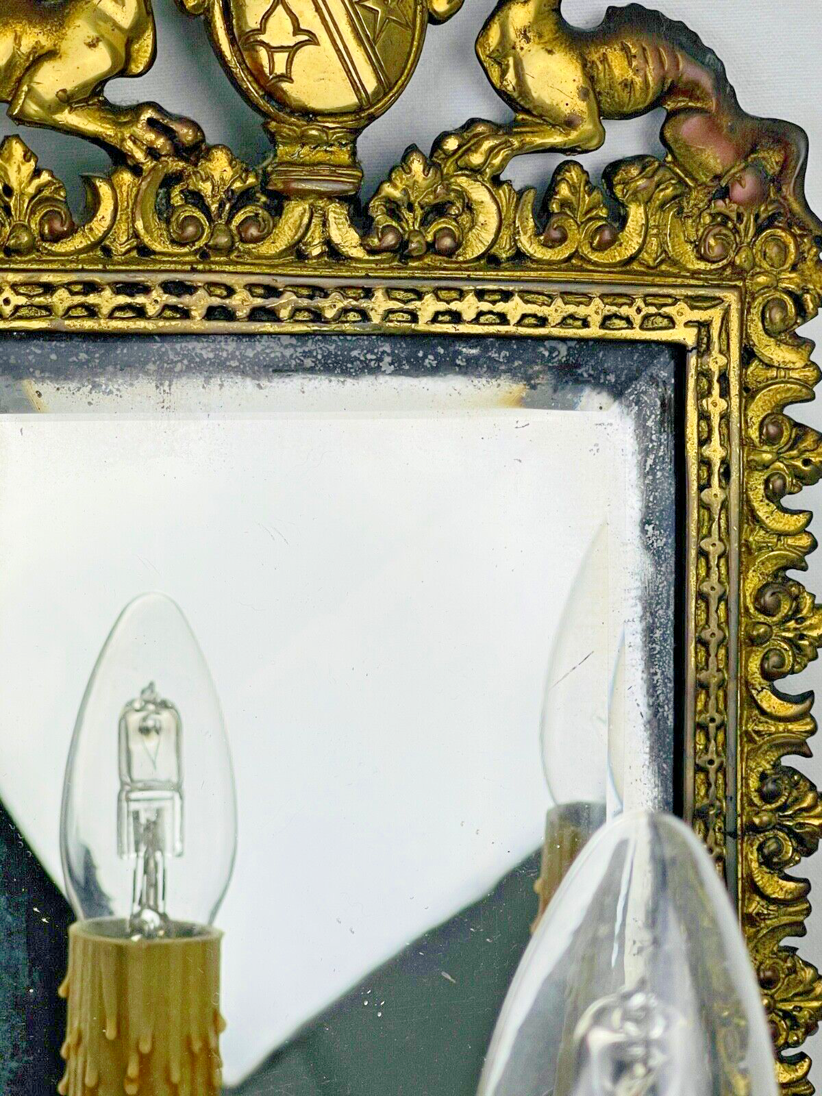 Paire d'appliques miroir en bronze 19ème