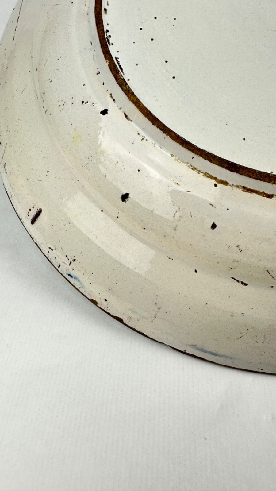 Grand plat en faïence de Delft Blanc Bleu 18ème 35,5 cm