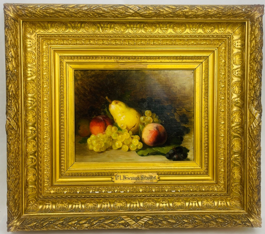 Louise Cécile Descamps-sabouret, Nature Morte Aux Fruits, Huile Sur Toile Signée