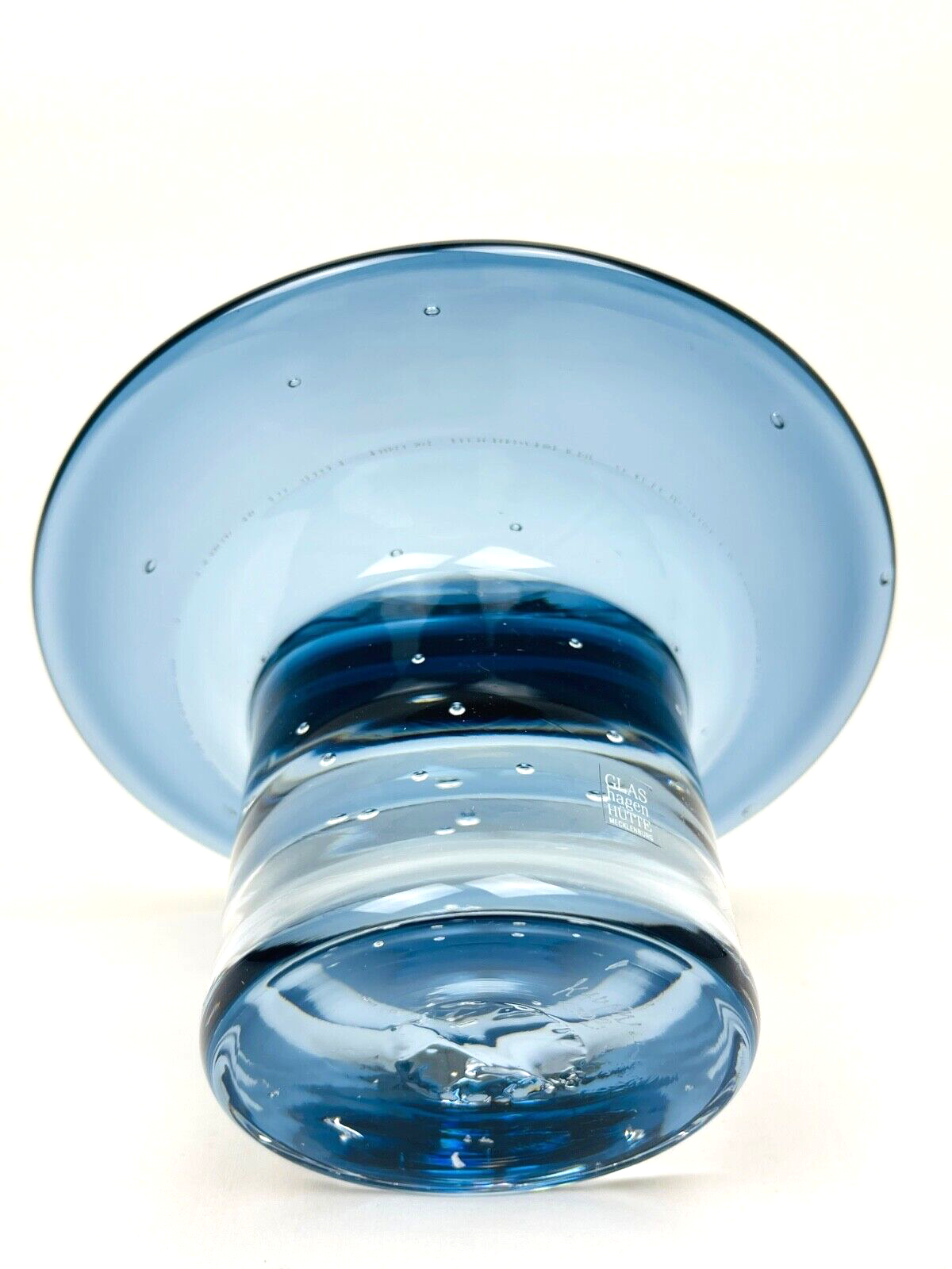 Coupe sur pied en verre bullé Regina Kaufmann pour Glas Hagen Hütte