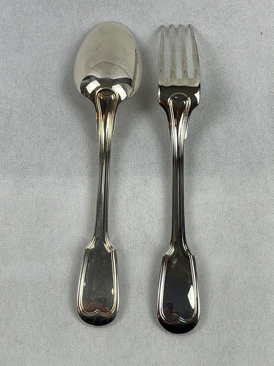 Christofle un couvert au filet - cuillère et fourchette Chinon