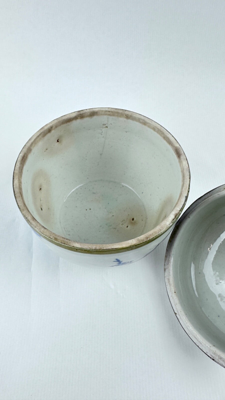 Pot couvert bleu et blanc Chine 18ème