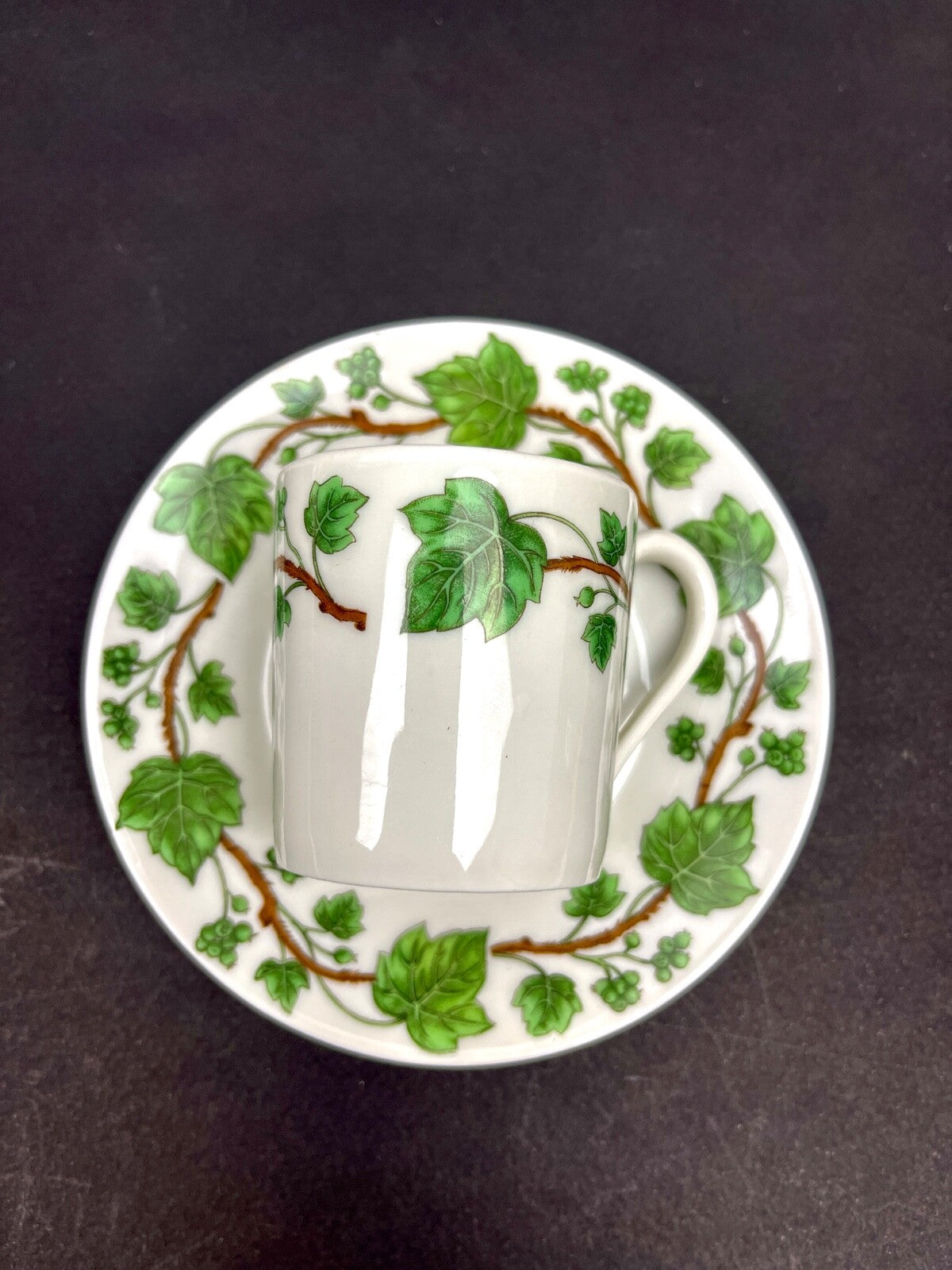 Coffret De 6 Tasses à Café Et 5 Sous-tasses Porcelaine De Paris Modèle Lierre