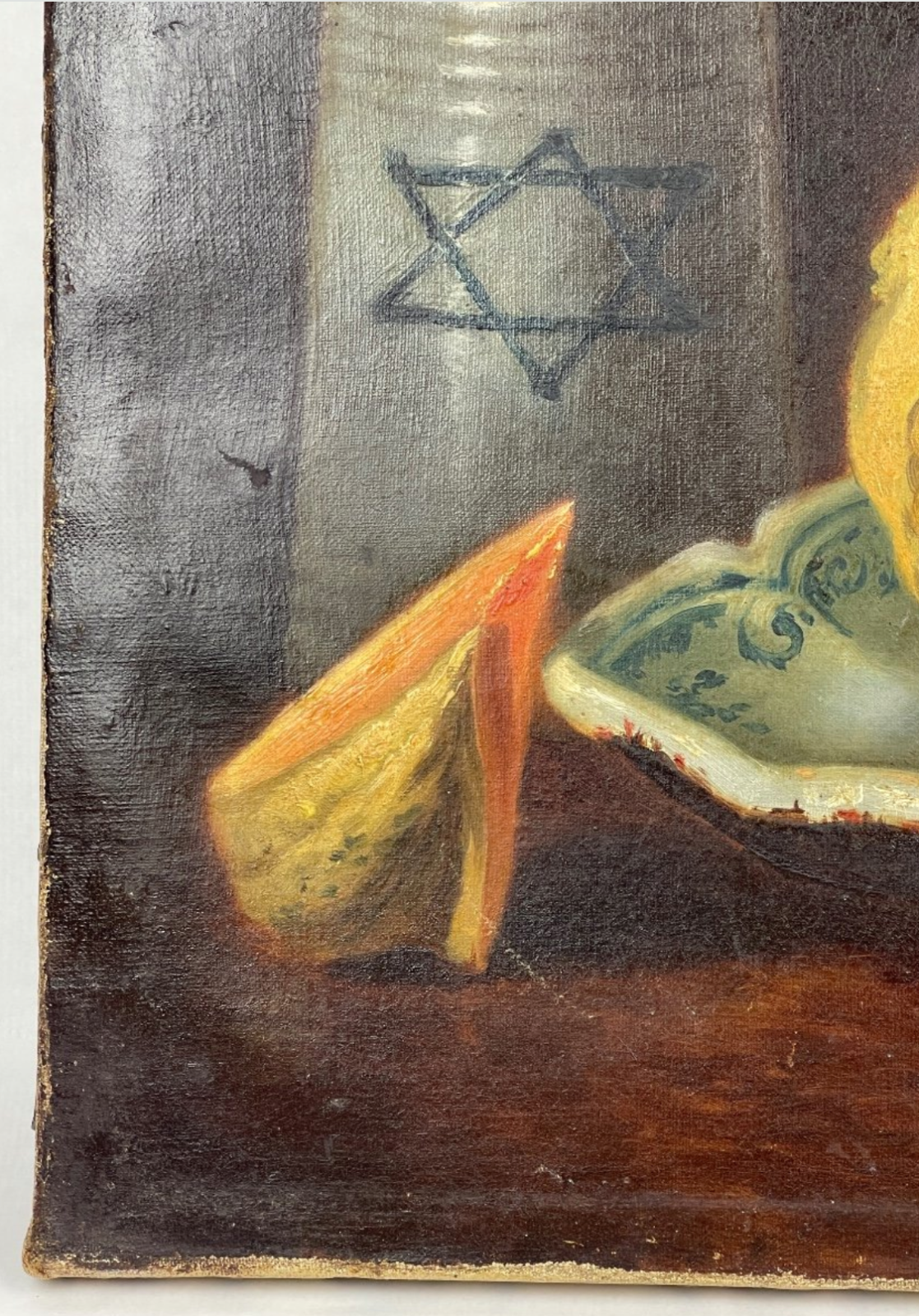 Nature morte melon et pichet à l'étoile - Ed. Guérin 1873 Huile/toile