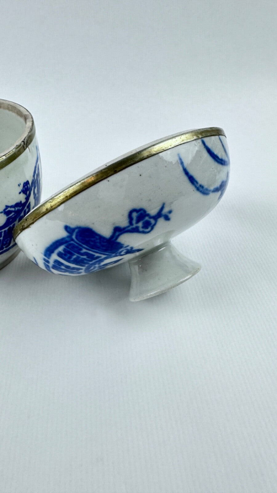 Pot couvert bleu et blanc Chine 18ème