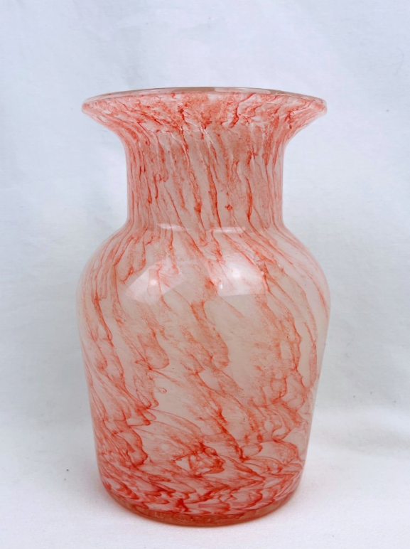 Vase En Verre Marbré Rose, Murano