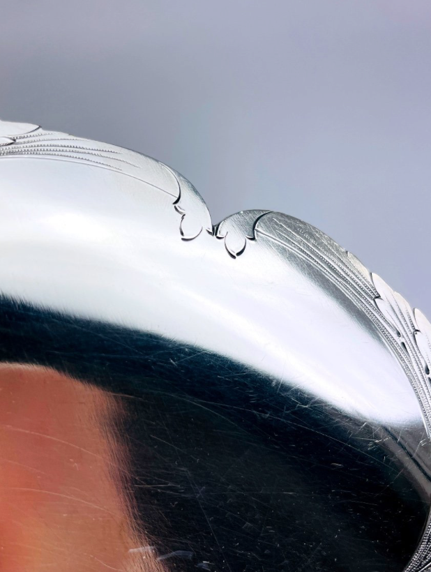 Coupe Sur Pied, Compotier, Centre De Table Art Nouveau Métal Argenté, Phenix