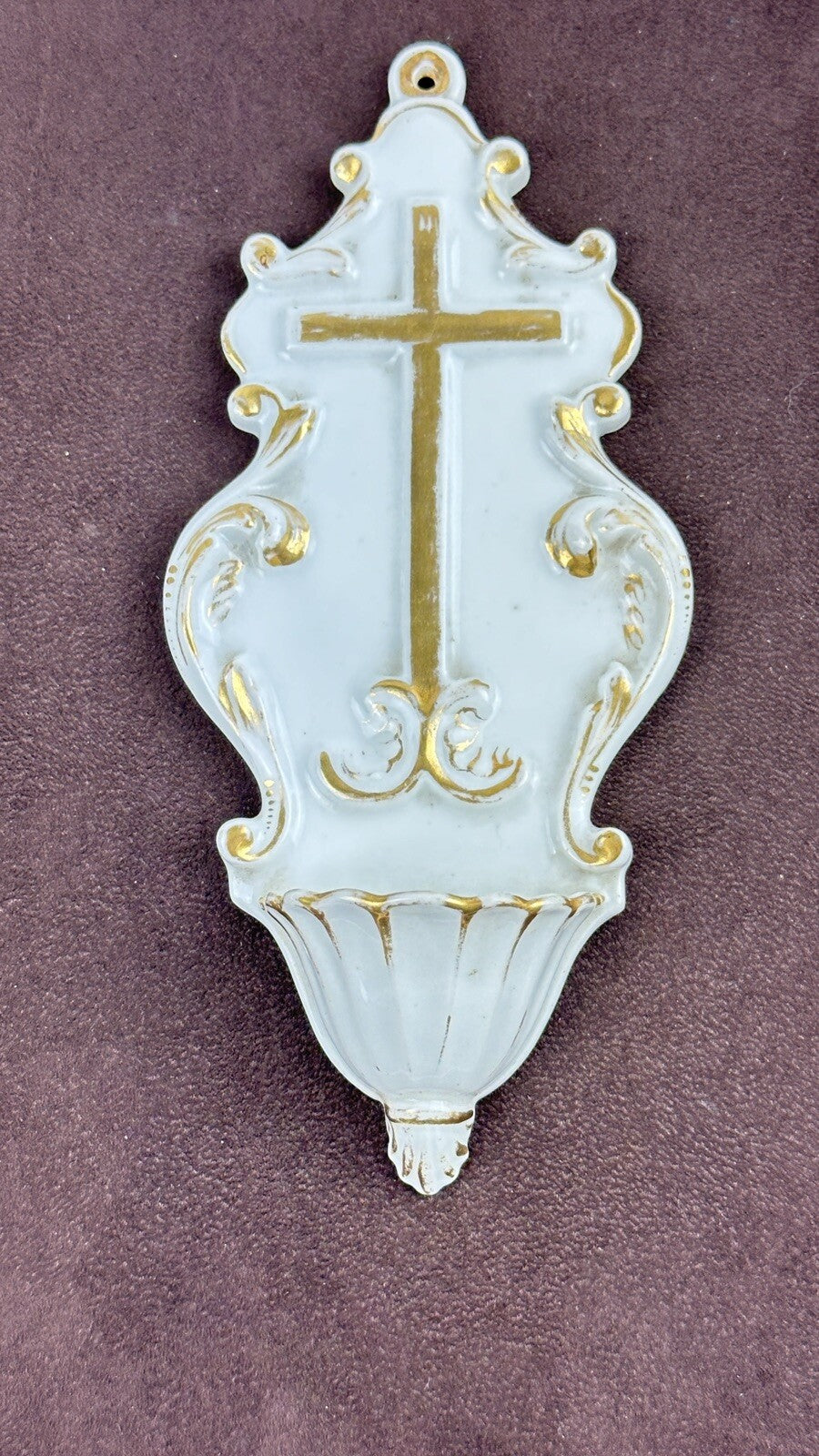 Bénitier de chevet 19ème en porcelaine de Paris n°31