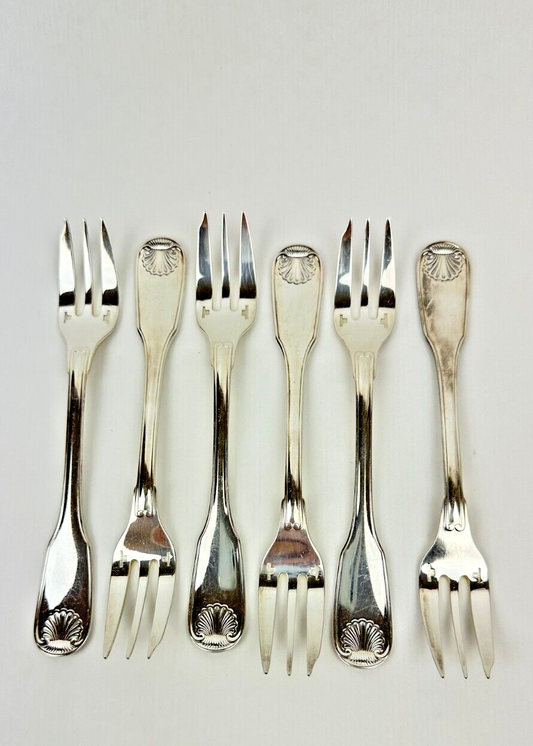 Série de 6 fourchettes à gâteau Christofle modèle Vendôme