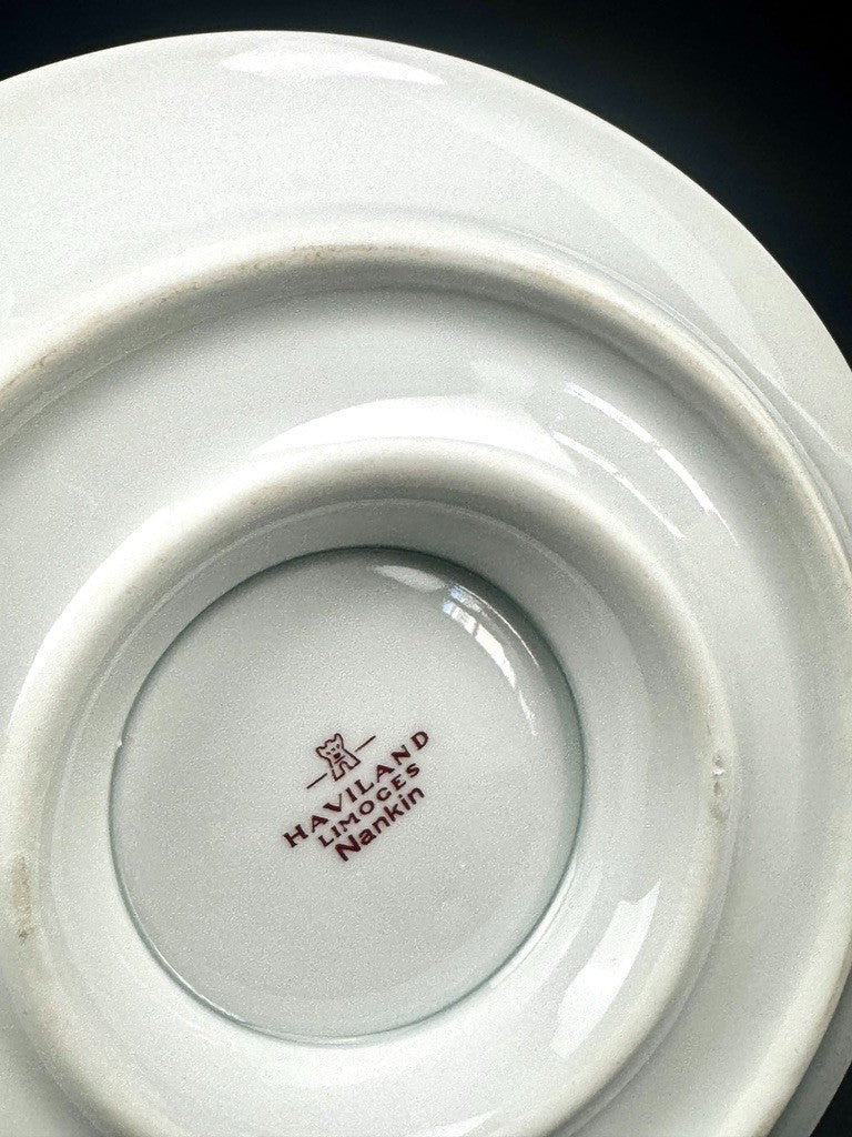Sauciere Haviland Limoges Nankin bleu et or saucière soucoupe