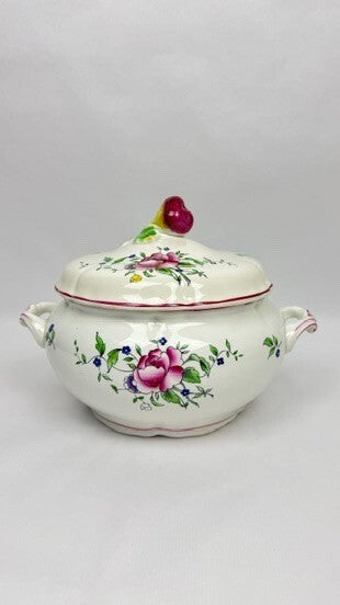 Boch Frères, La Louvière, soupière décor floral