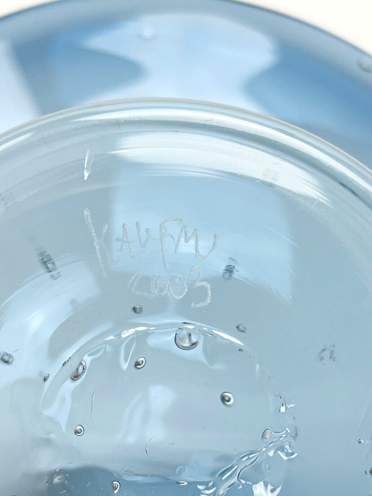 Coupe sur pied en verre bullé Regina Kaufmann pour Glas Hagen Hütte