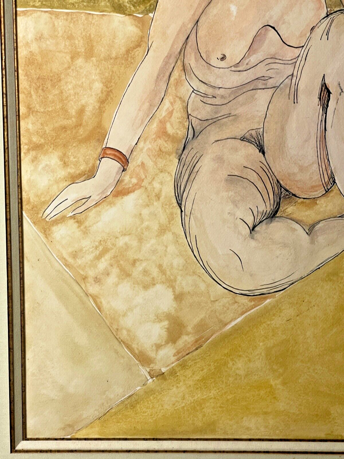 Encre Et Aquarelle, Nu Féminin, signé 1/1 années 40 ?