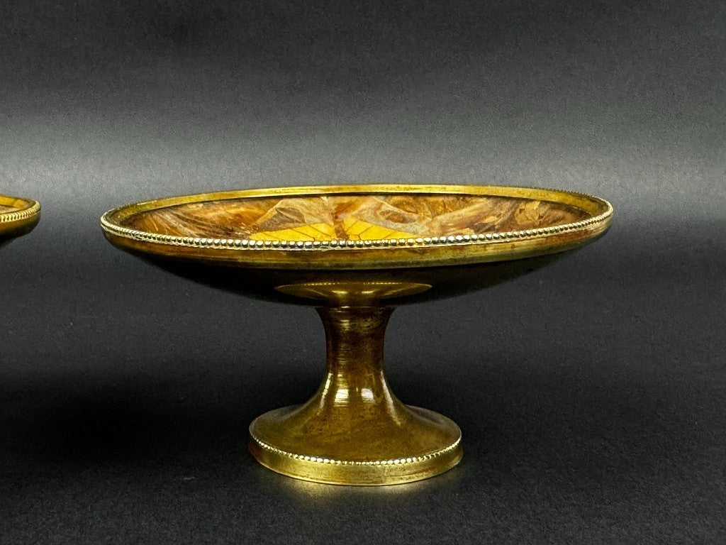 Paire de coupelles Napoléon III – Ailes de papillons , monture en laiton