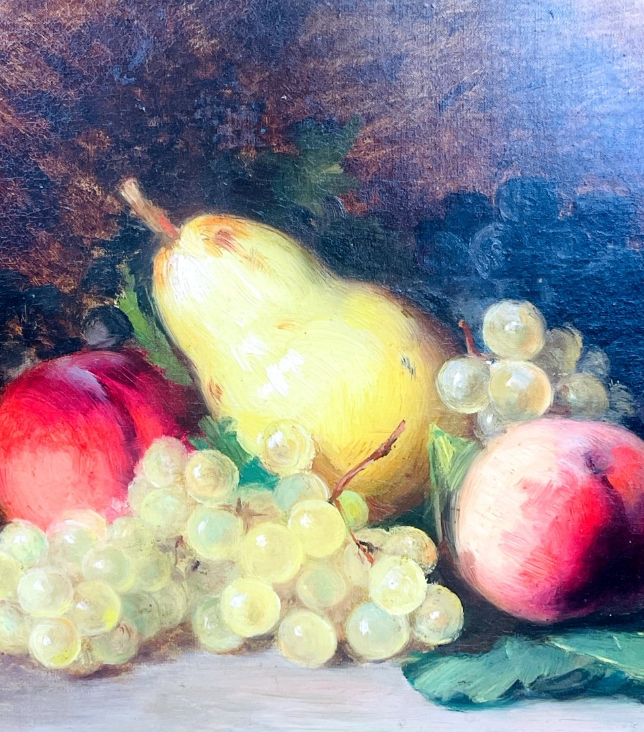 Louise Cécile Descamps-sabouret, Nature Morte Aux Fruits, Huile Sur Toile Signée