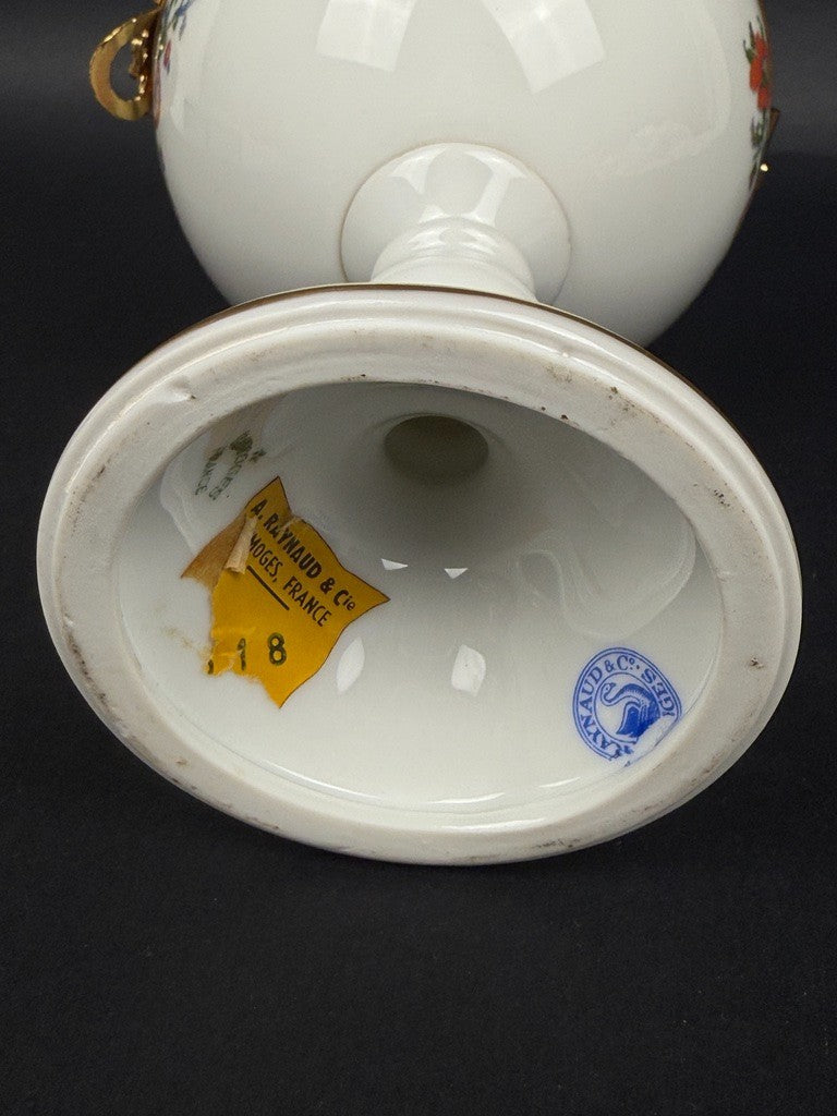 Raynaud, bonbonnière sur pied en porcelaine de Limoges