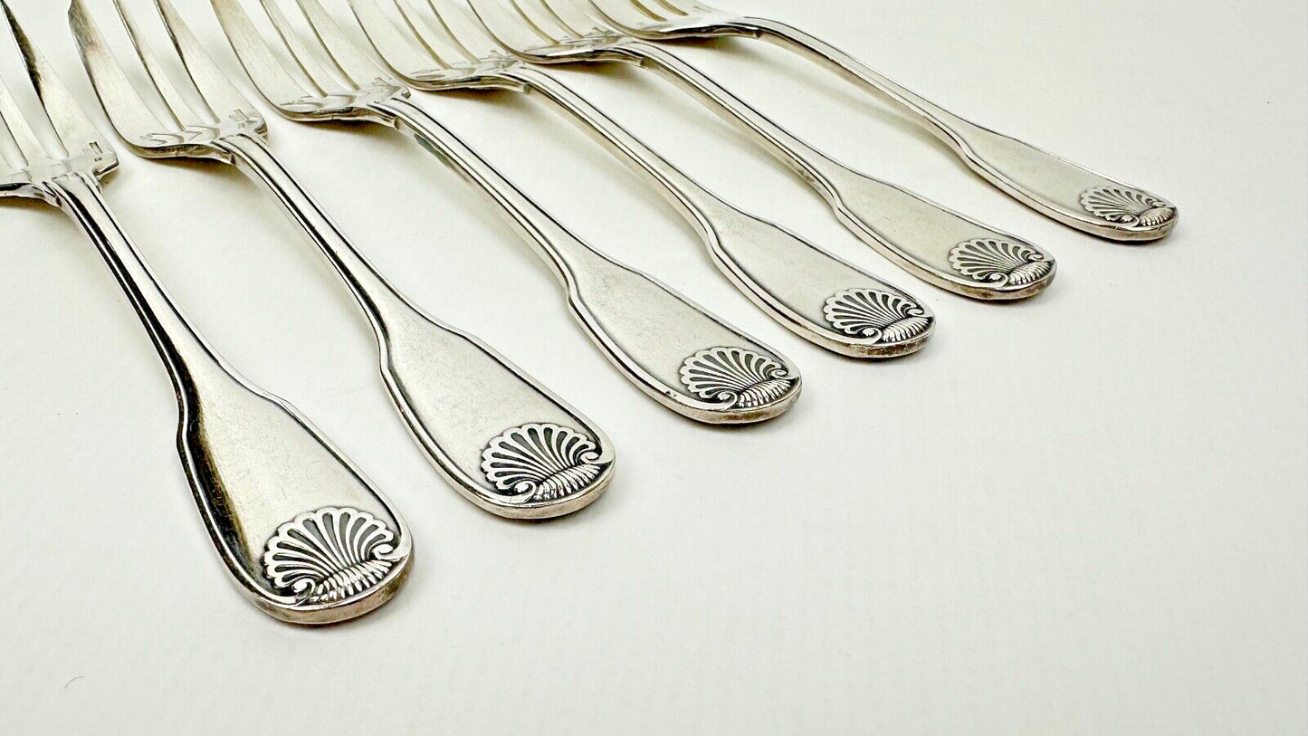 Série de 6 fourchettes à gâteau Christofle ancien modèle Vendôme