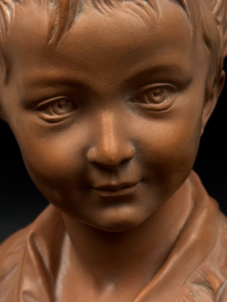 Buste "Alexandre Brongniart enfant" – Résine façon terre cuite, d’après Houdon