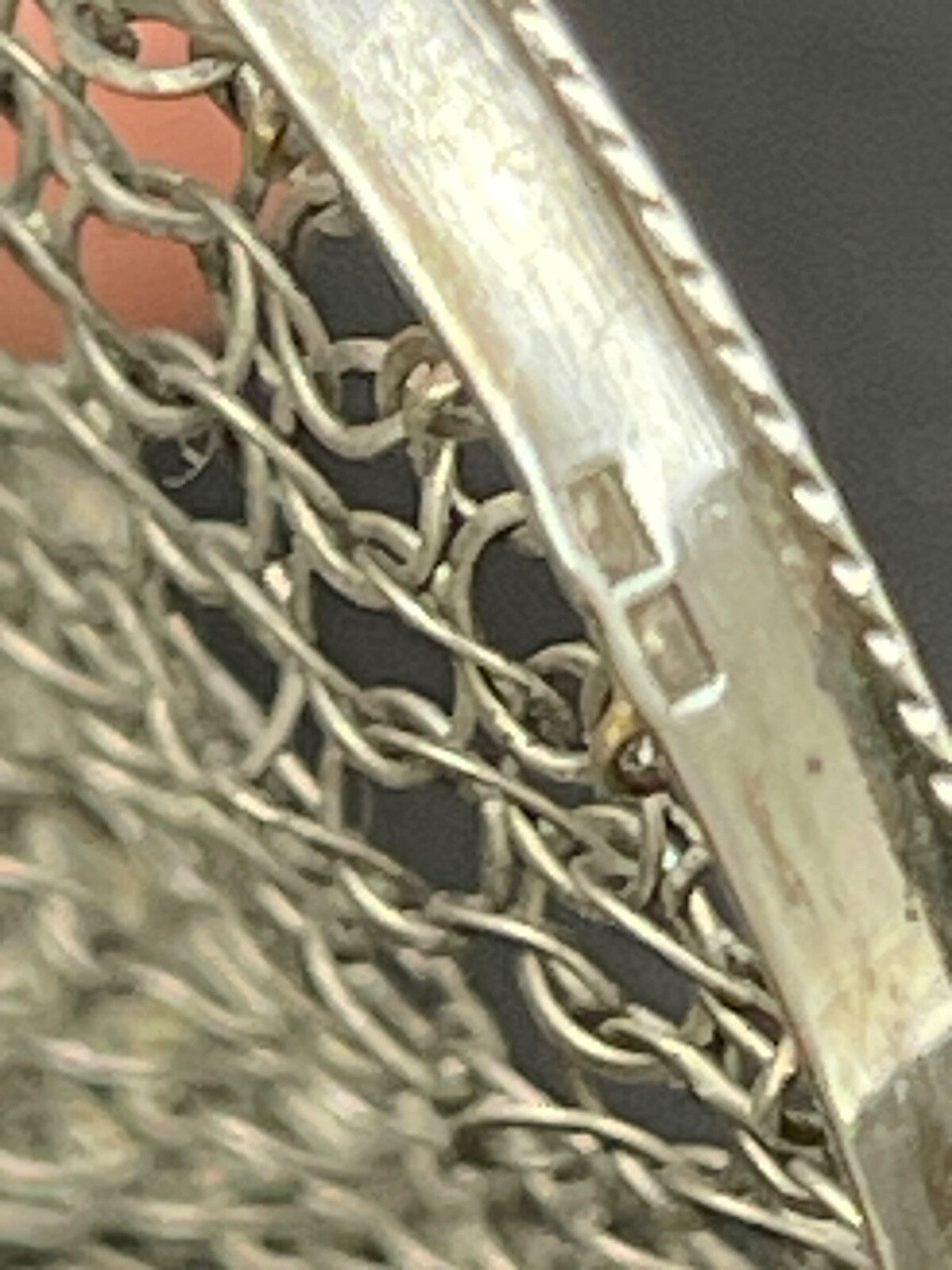 Ancienne petite bourse, aumônière en argent massif Pomar