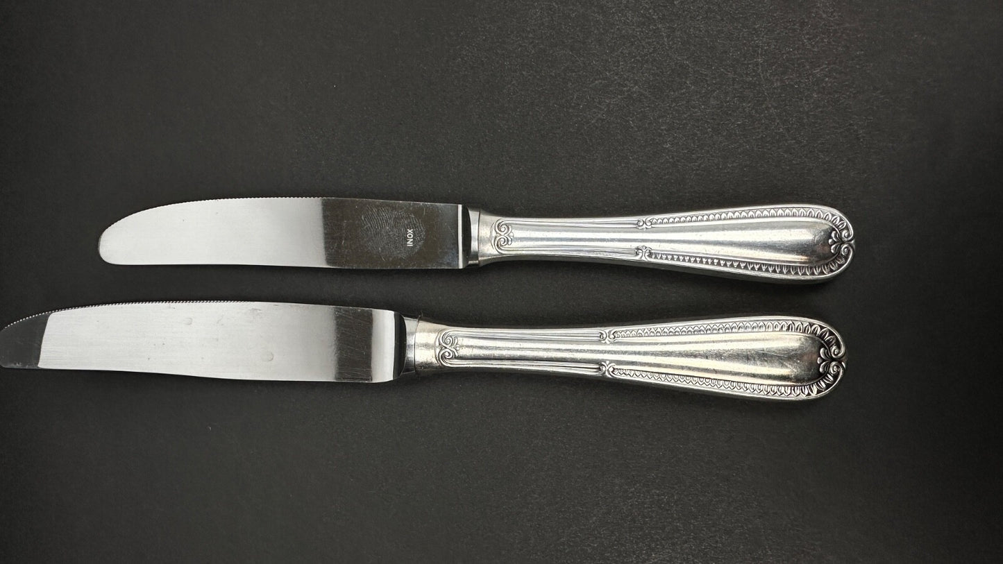 Coffret De 24 Couteaux En Métal Argenté, style Empire Restauration