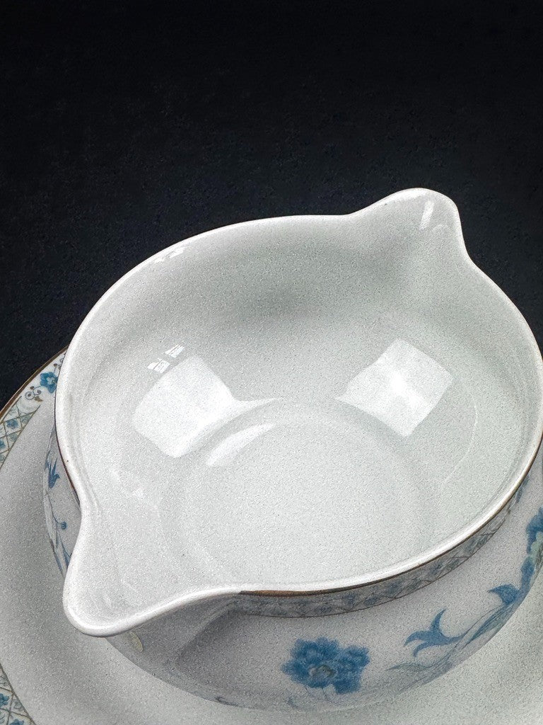 Sauciere Haviland Limoges Nankin bleu et or saucière soucoupe