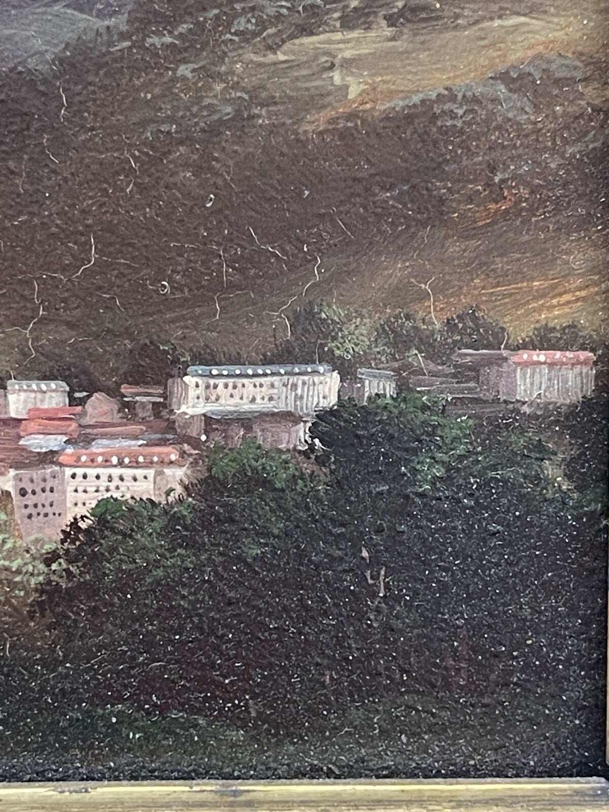 Huile sur panneau, école Suisse 19ème, Paysage montagneux