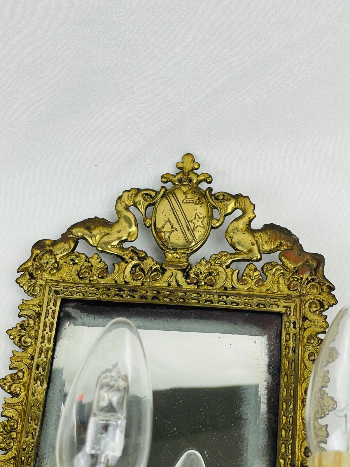Paire d'appliques miroir en bronze 19ème