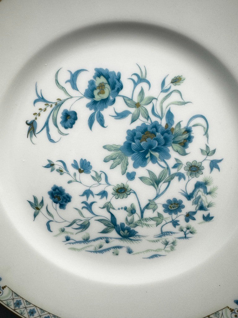 Série de 6 assiettes plates Haviland Limoges Nankin décor bleu et or