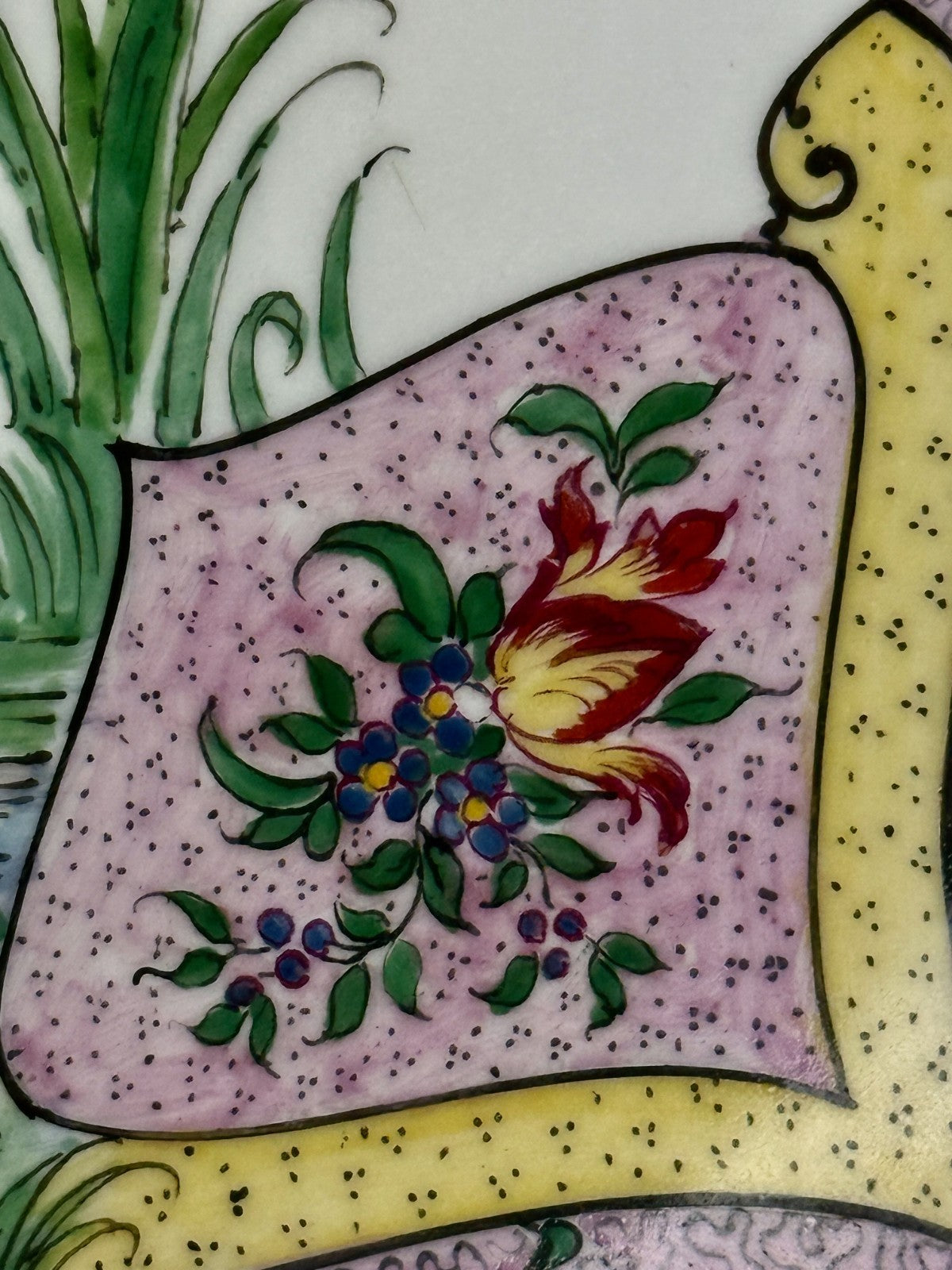 Grande assiette en porcelaine de Limoges Henri Creance