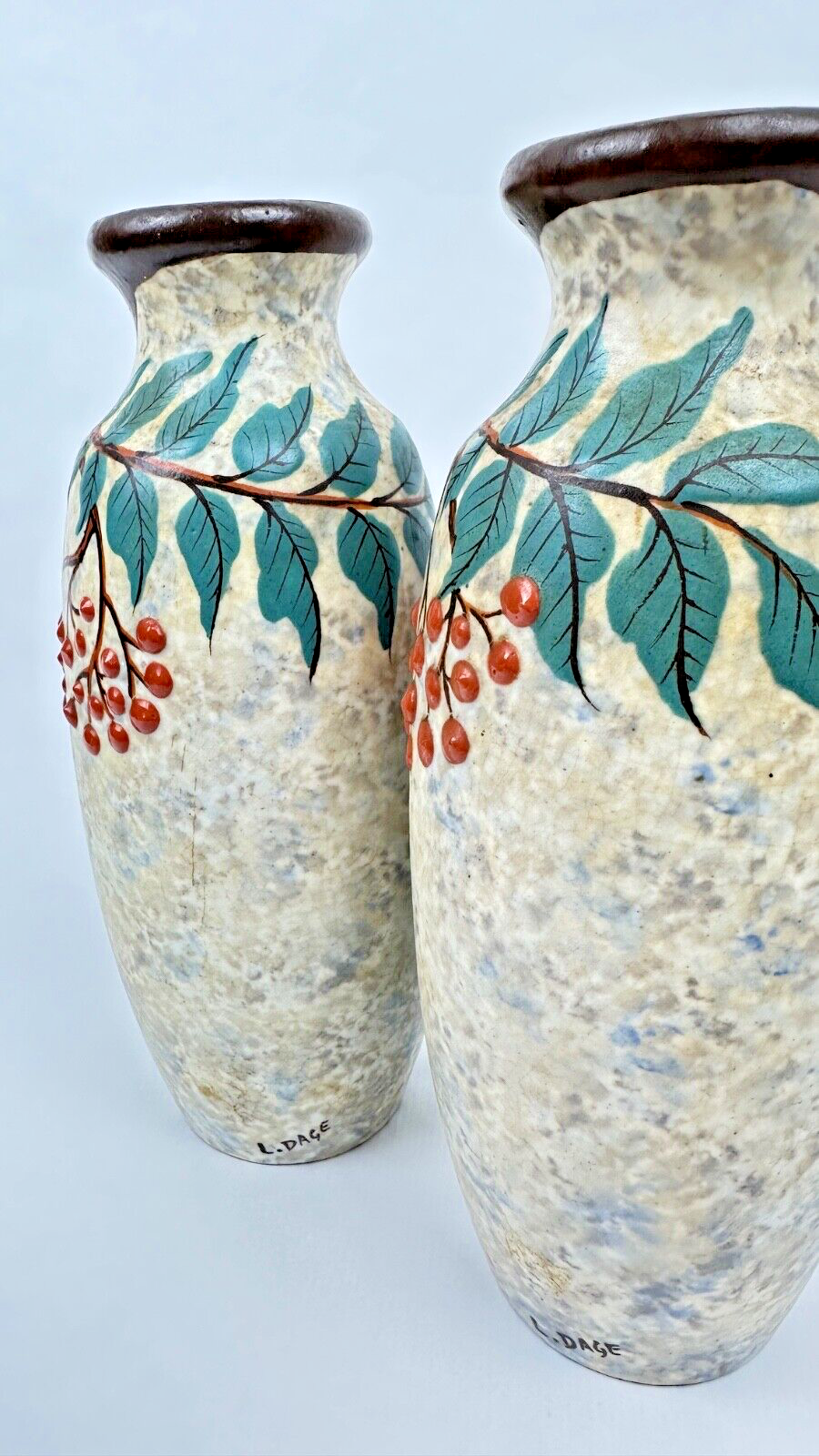 Belle Paire De Vases Art Déco De Louis Auguste Dage