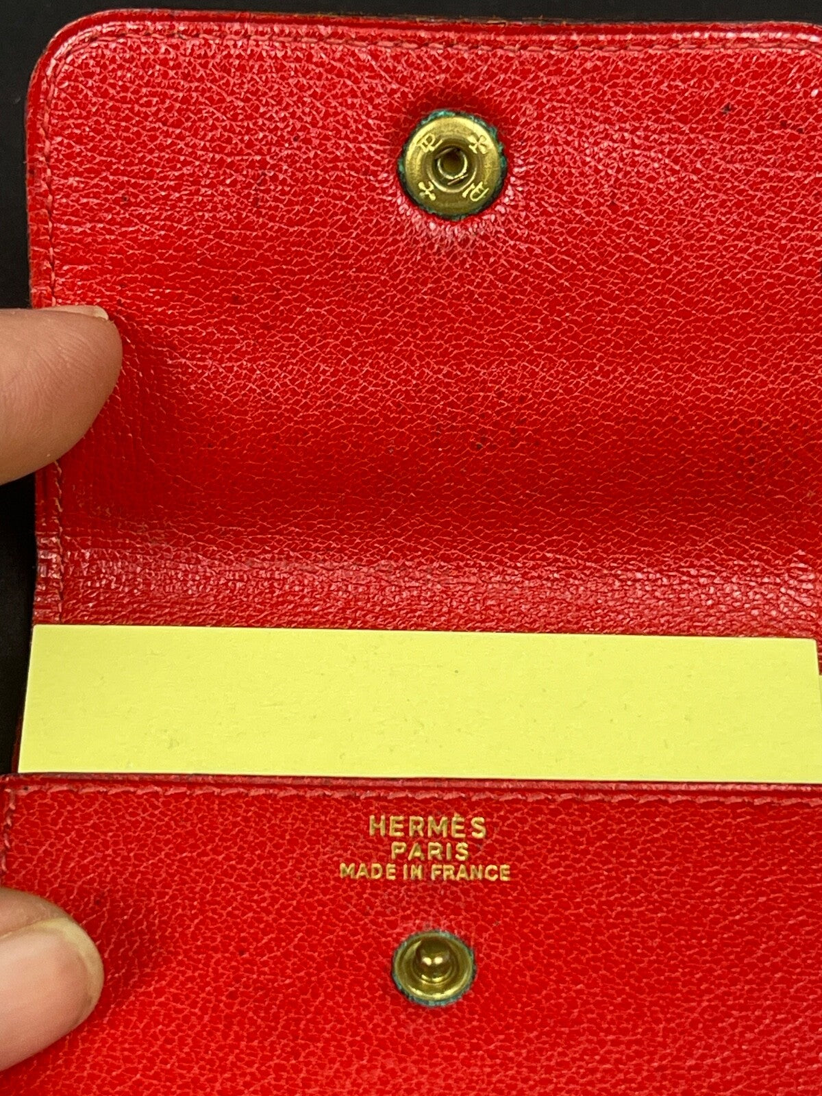 Porte post it Hermès en veau rouge