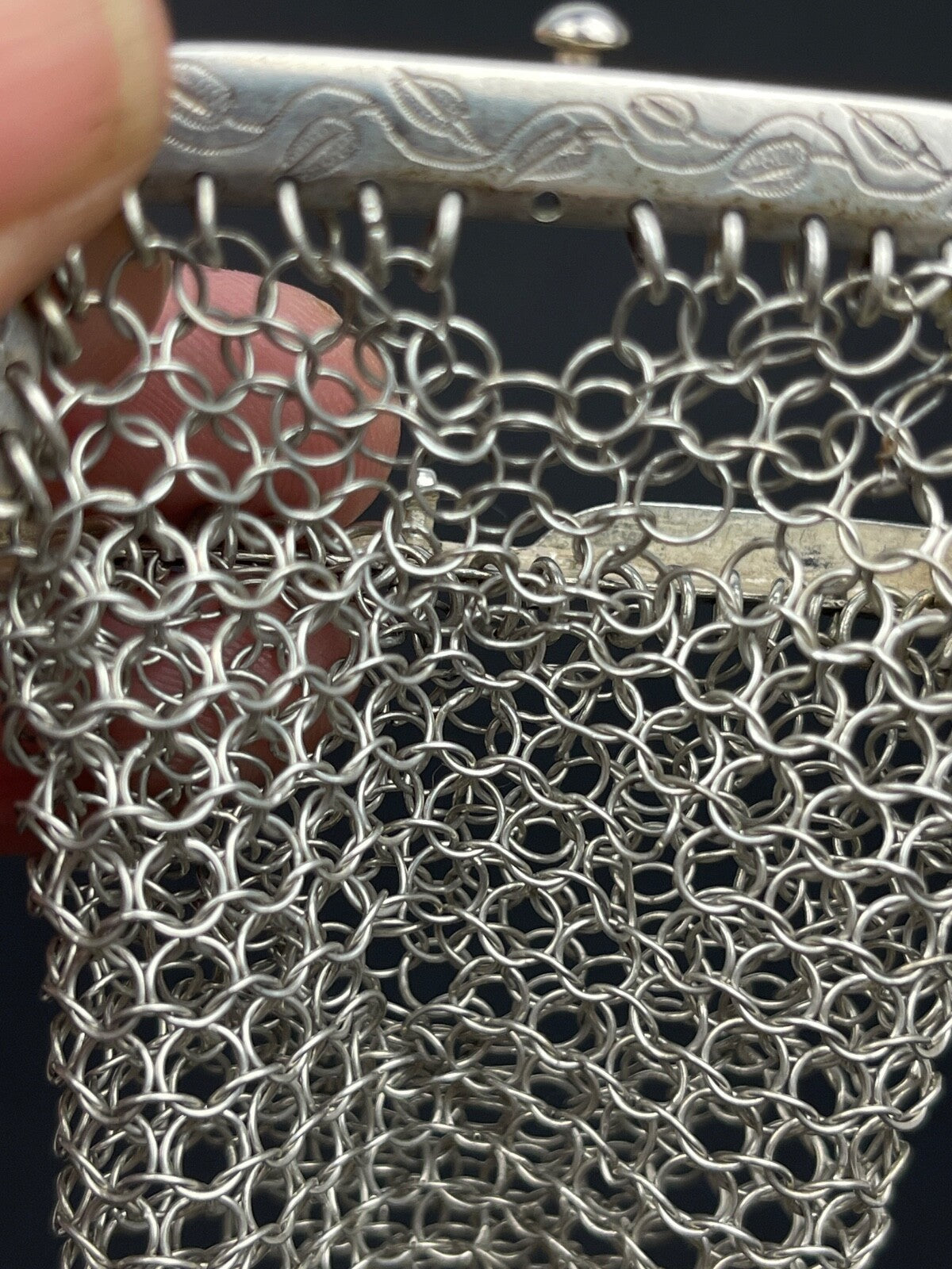 Ancienne  bourse, aumônière en argent massif n°7