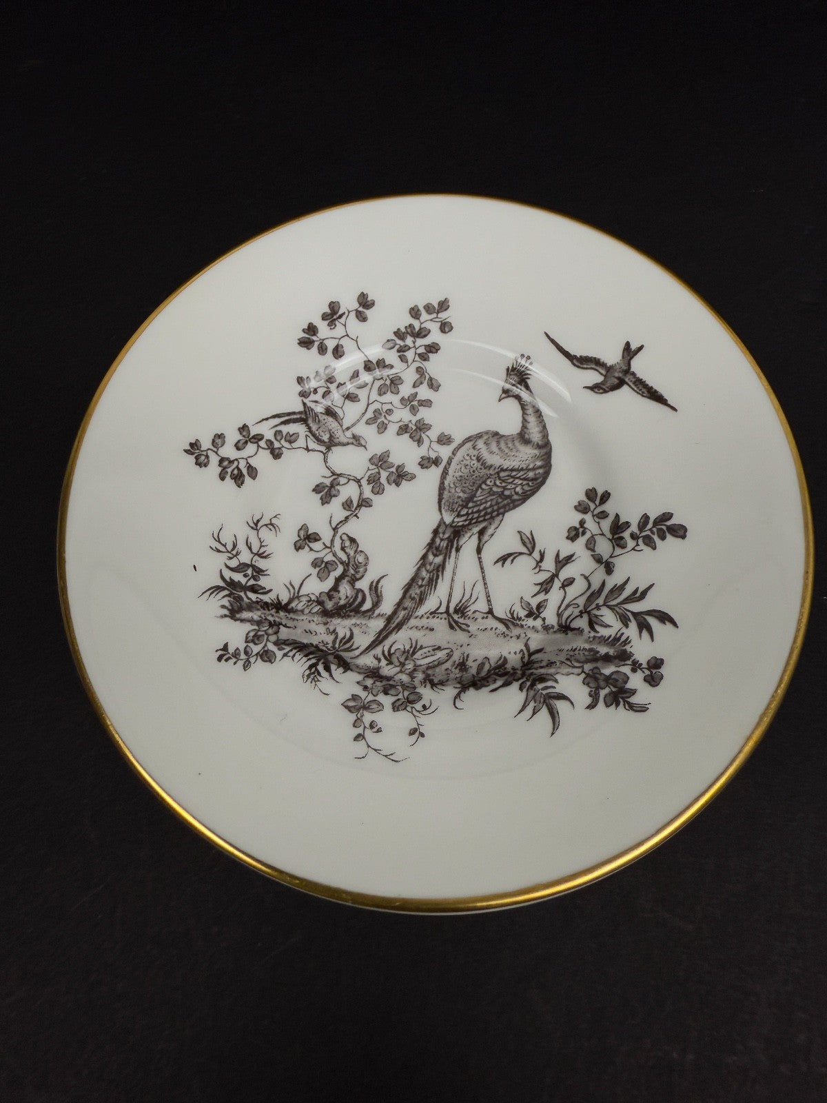 Suite de 6 tasses à café Royal Worcester, faisan noir