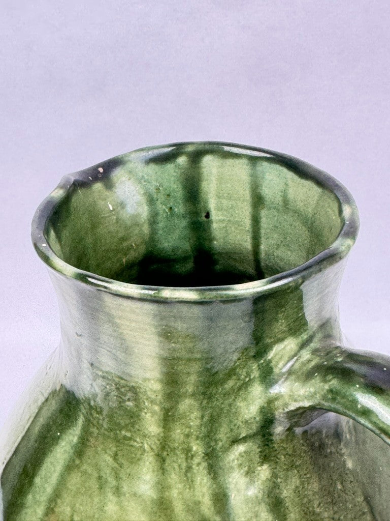 grand broc en céramique émaillé vert Maryvonne Zollinger