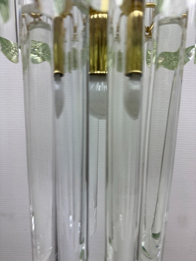Lustre 3 rangs de tubes cristal Giesse Senago dans le gout de Venini, Italie