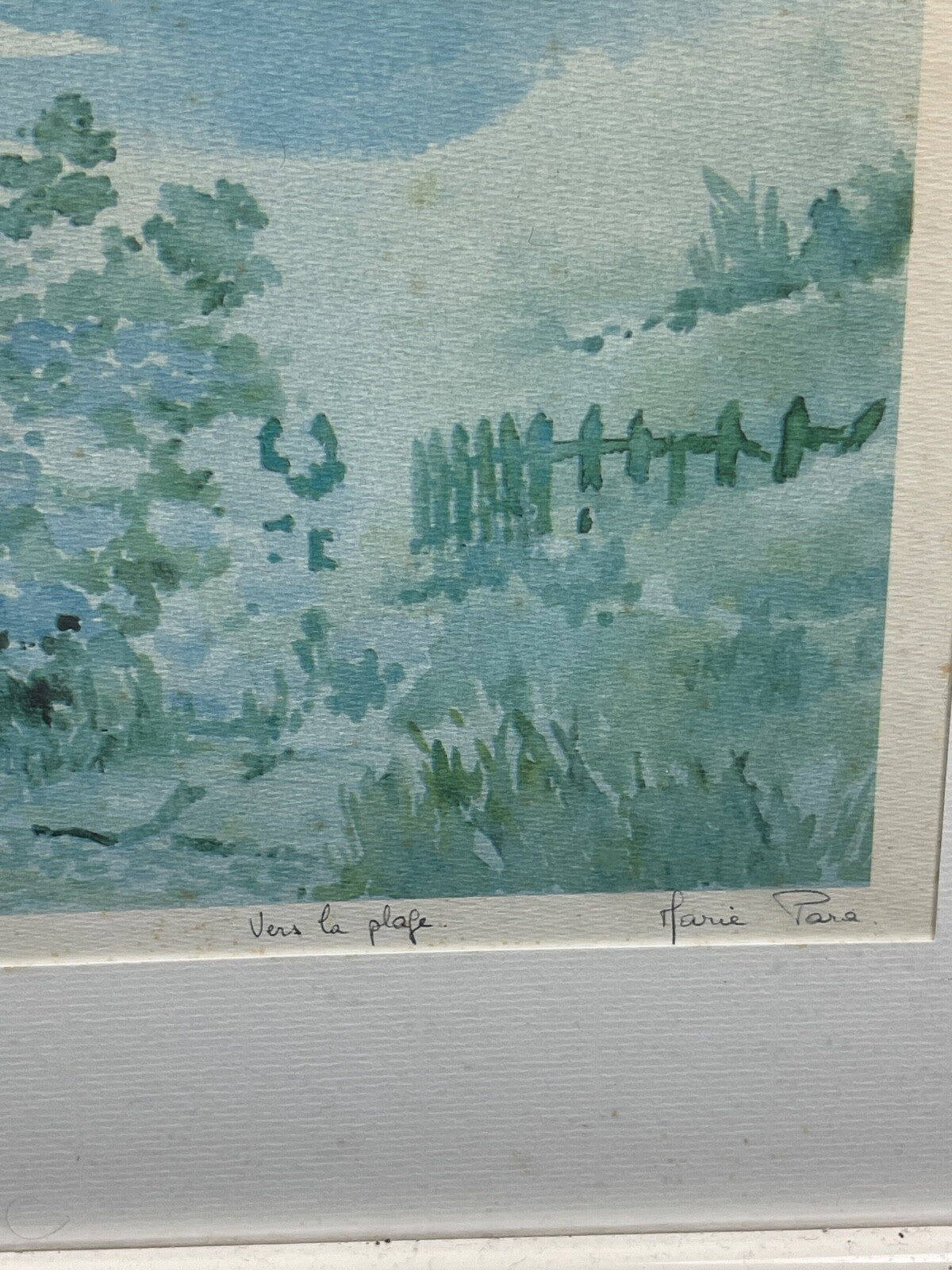 Aquarelle Vers la plage de Marie Para