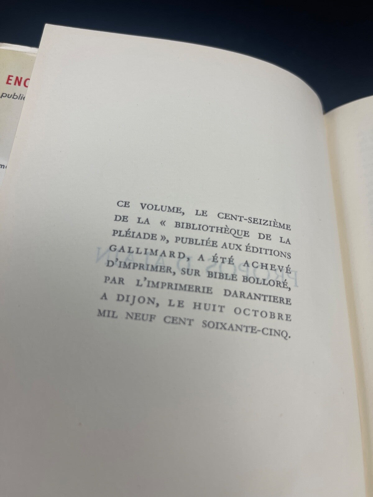 LA PLEIADE :  ALAIN - PROPOS  / 1965