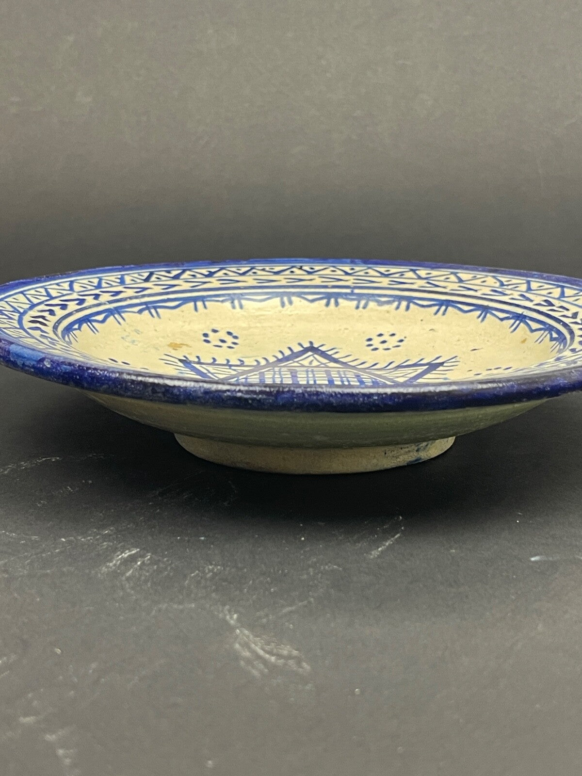 Maroc, Coupe, Assiette Sur Talon En Faïence De Fès Milieu 20ème N°1