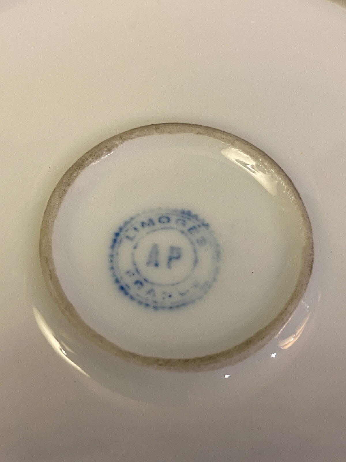 Bonbonnière en porcelaine de Limoges bleu de four et émaux