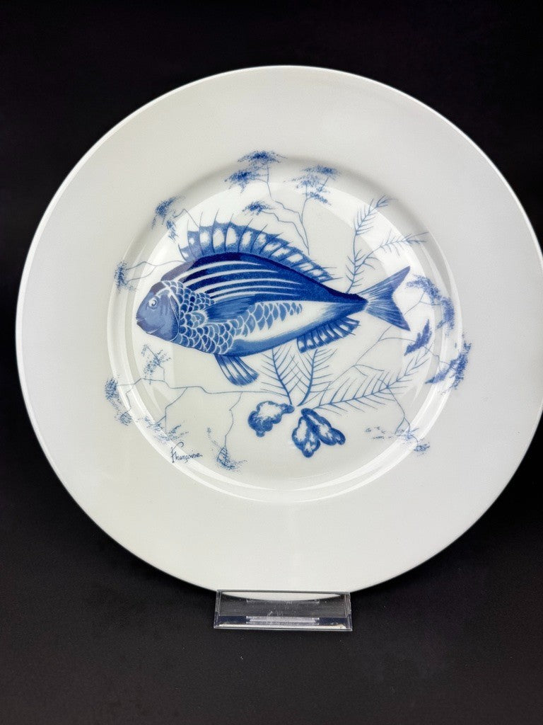 Service de 6 assiettes plates à Poissons stylisés – Jammet Seignolles